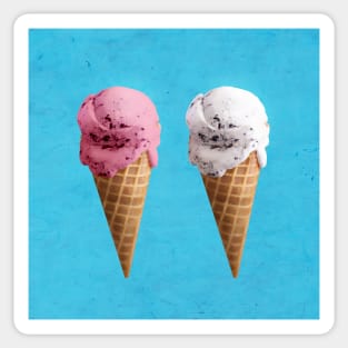 Vanilla and strawberry Ice cream cones Sticker